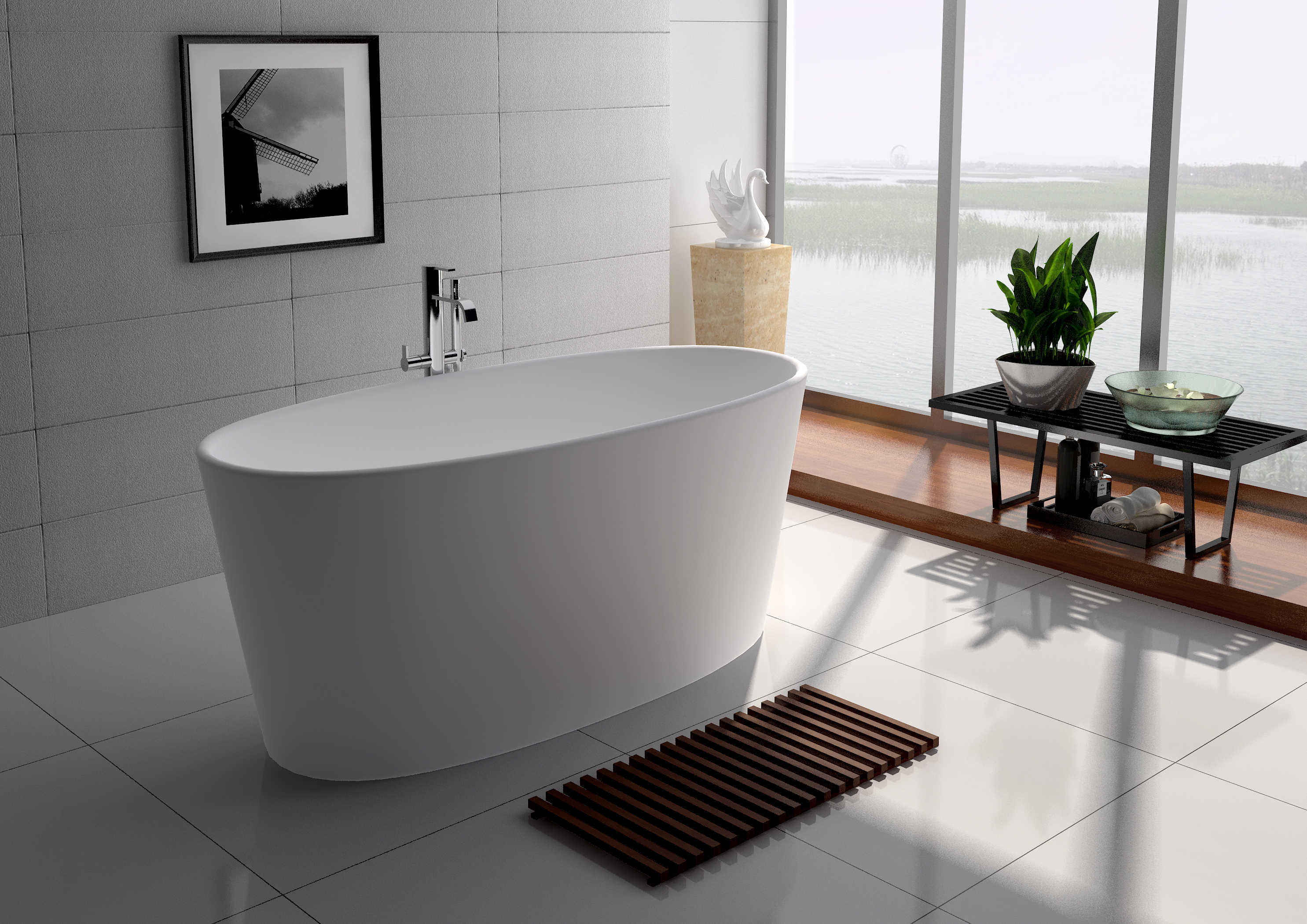 Solid Surface Freestanding  Bathtub JZ8602 