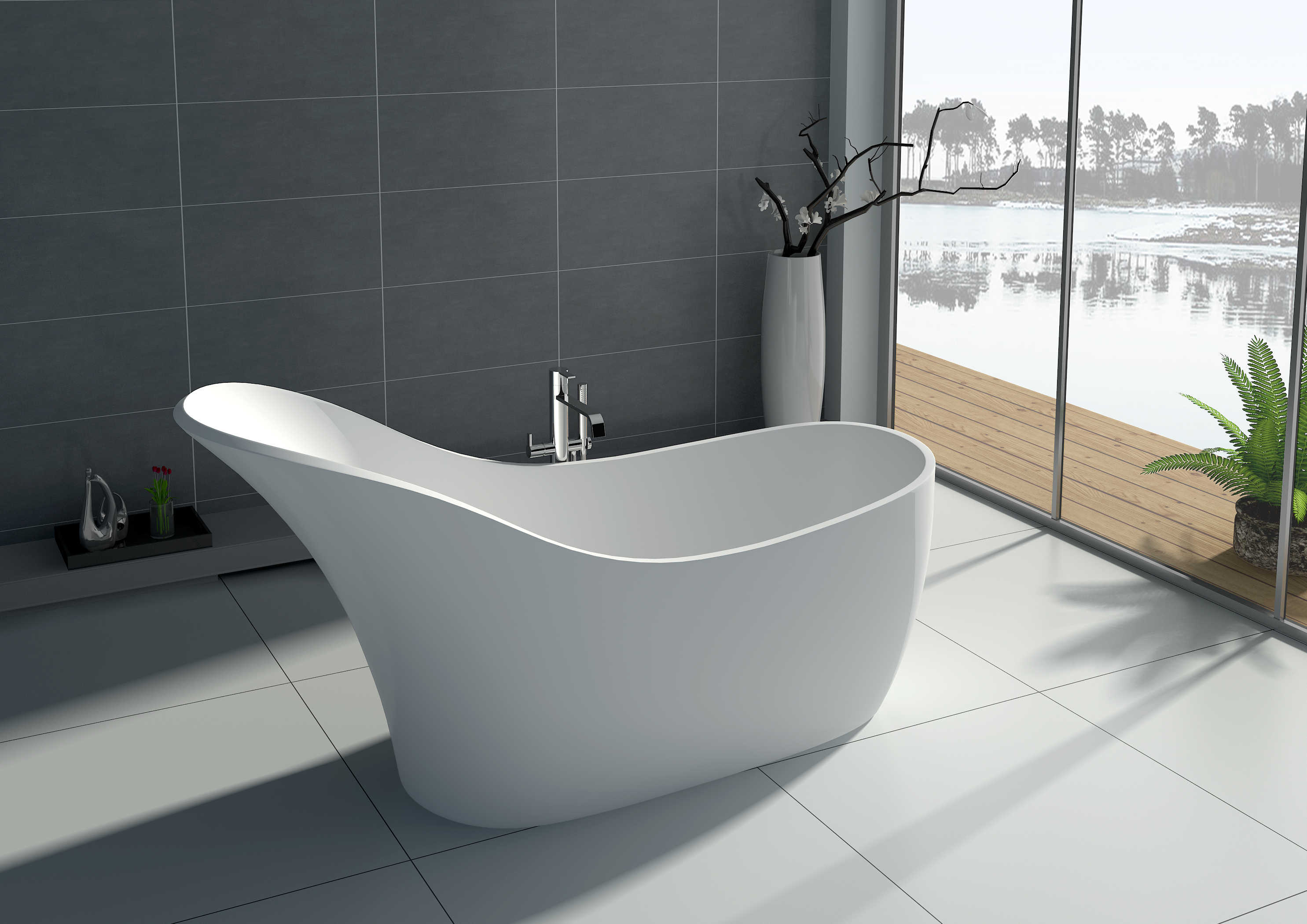 Solid Surface Freestanding  Bathtub JZ8613 