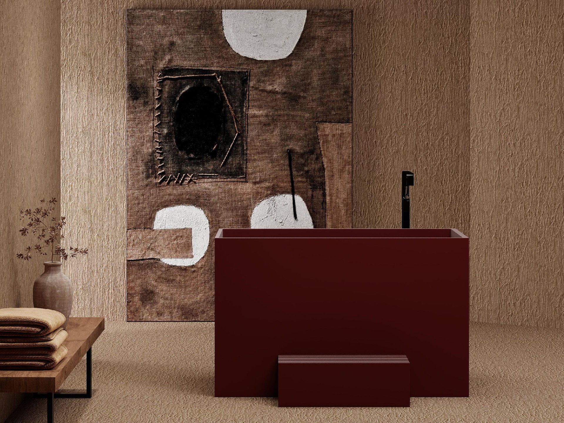 CB8702-solid surface-wine red (1)