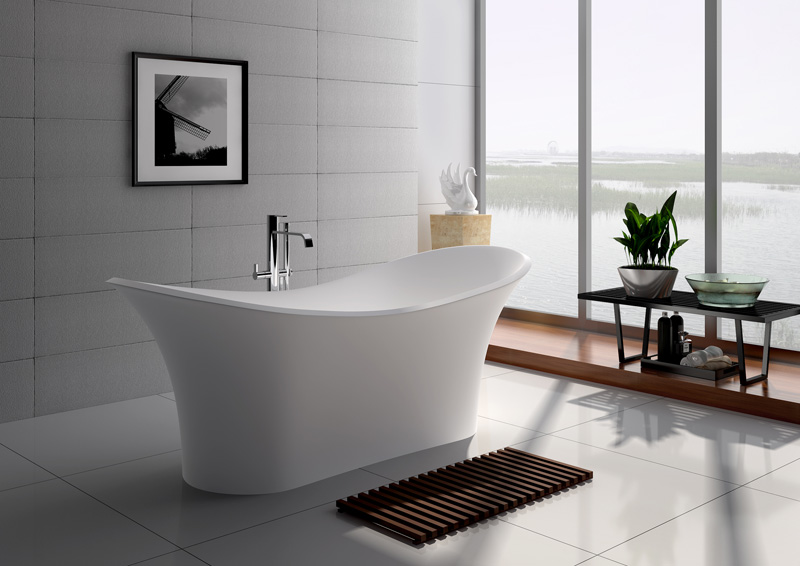 69 Inch High Quality New Style Modern Solid Surface Soak Bathtub JZ8614 