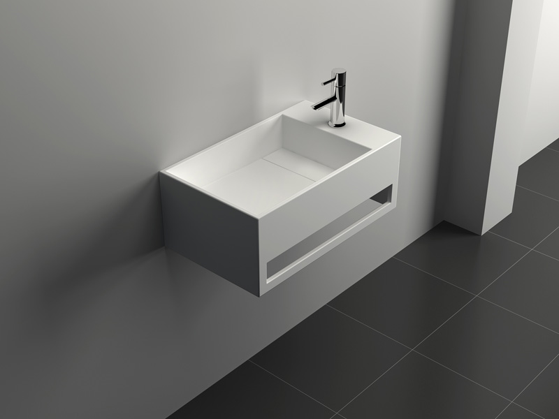 Solid Surface Wall-hung Bathroom Sink JZ1007 