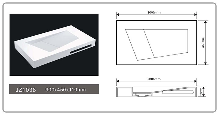 Solid Surface Wall Mount Seamless Basin JZ1038